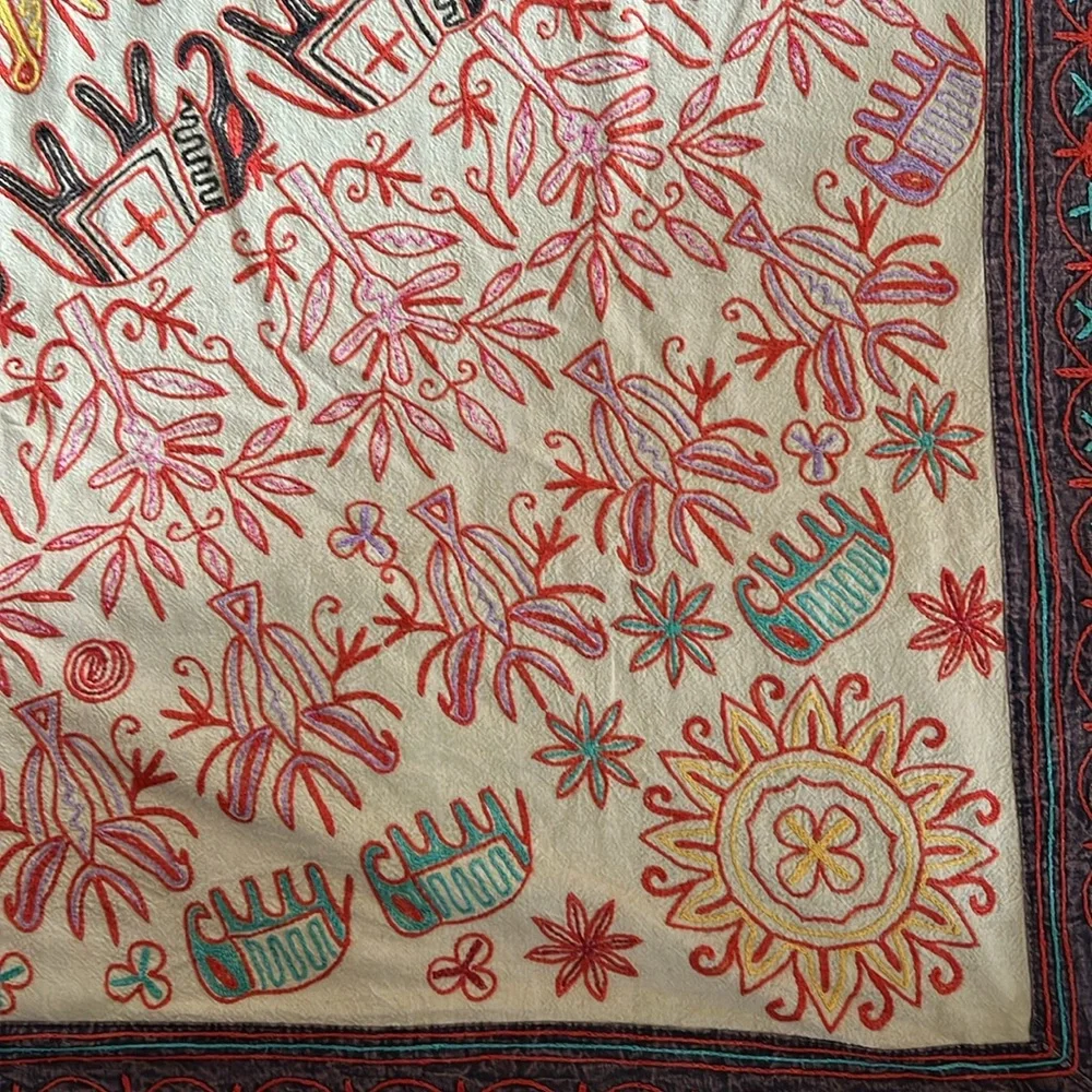 Vintage Handmade Bohemian Ethic‎ Embroidered Tapestry 85x102
